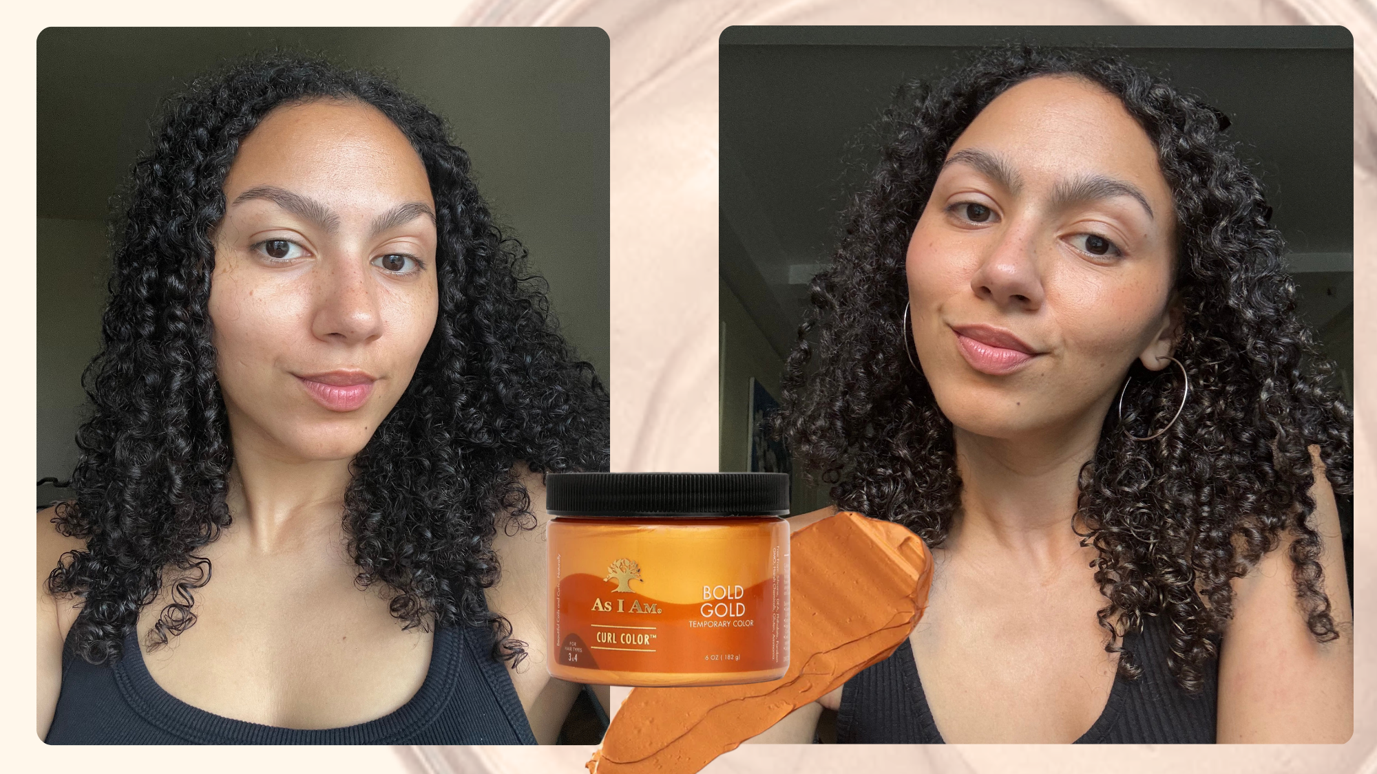 Assistant beauty editor Sabrina Talbert tests the As I Am Curl Color in Bold Gold