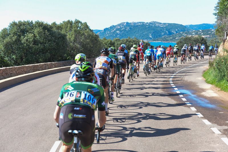 The view from the rear of the peloton