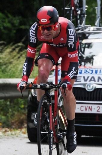 Cadel Evans (BMC) struggled in the Dauphine time trial a bit.