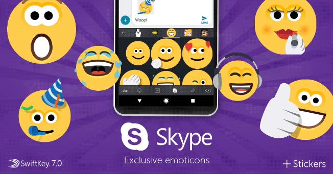 skype emojis behind keyboard