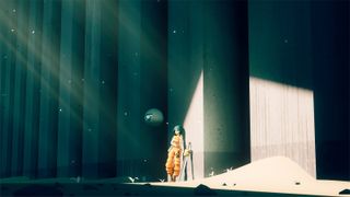 Motorslice review; a woman leans against a concrete pillar