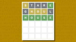 Wordle answer for game 905 on a yellow background