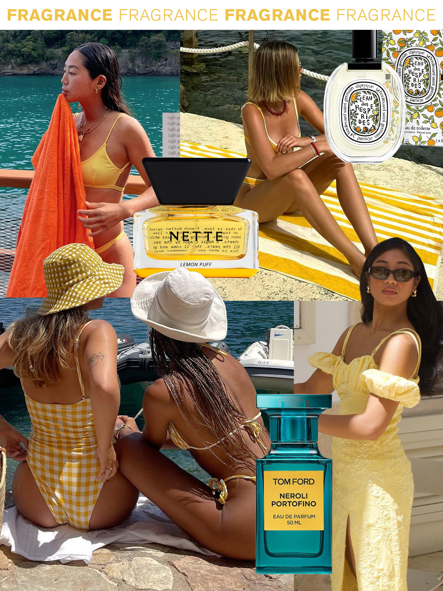 Collage of limoncello-inspired fragrances