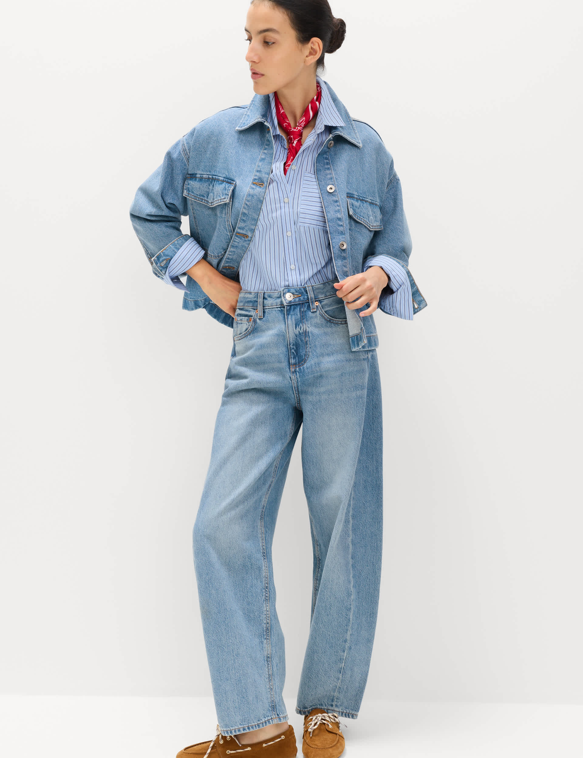 mid rise barrel jeans