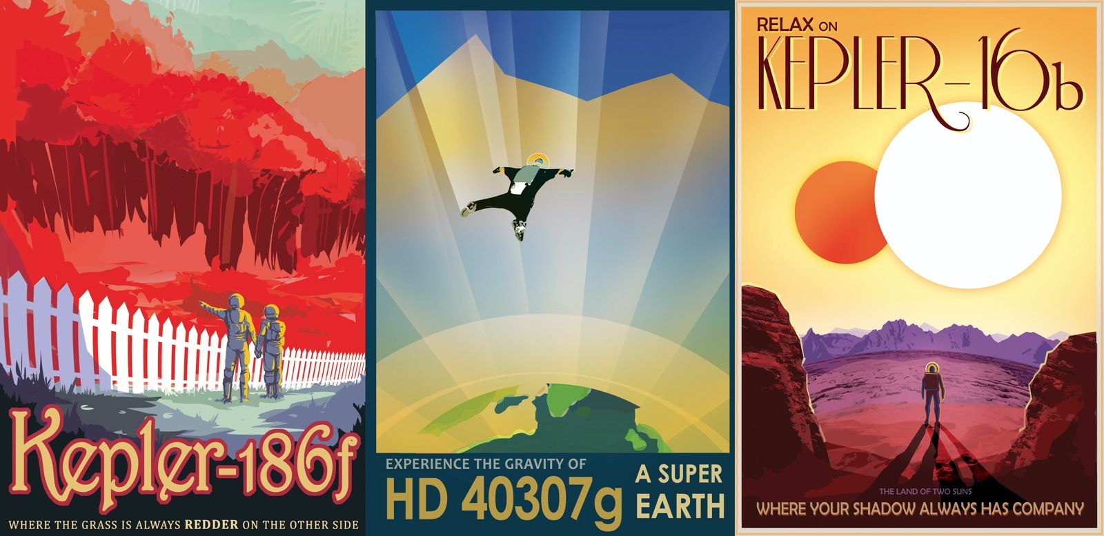 Retro NASA Travel Posters Invite You to Real Alien Worlds | Space