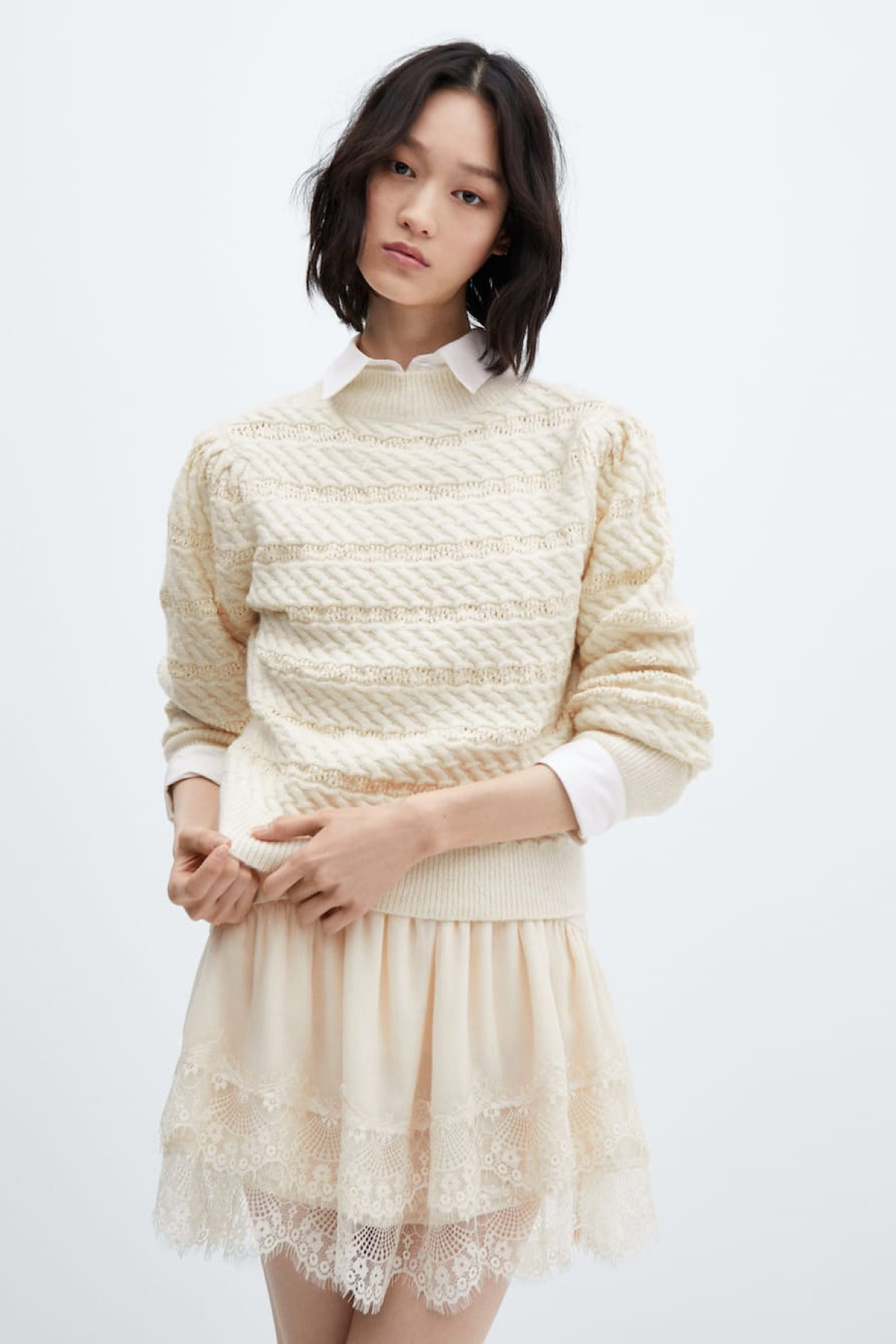 Mango Knitted Braided Sweater