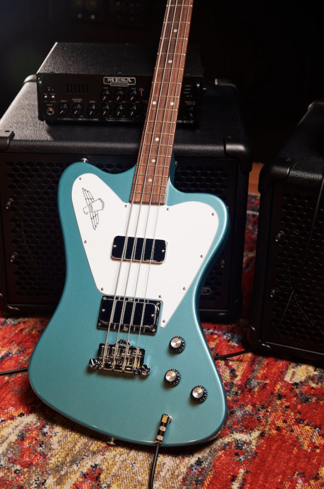 Gibson's new Non-Reverse Thunderbird Bass in Faded Pelham Blue