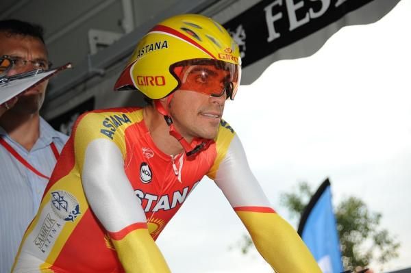 Alberto Contador (Astana) on the start ramp