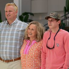 a family poses for a photo smiling in a still from murdaugh death in the family