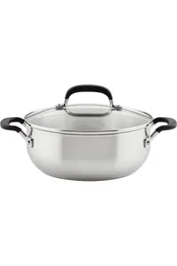 KitchenAid Casserole with Lid, 4 Quart, Brushed Stainless Steel $50 $36 | Amazon