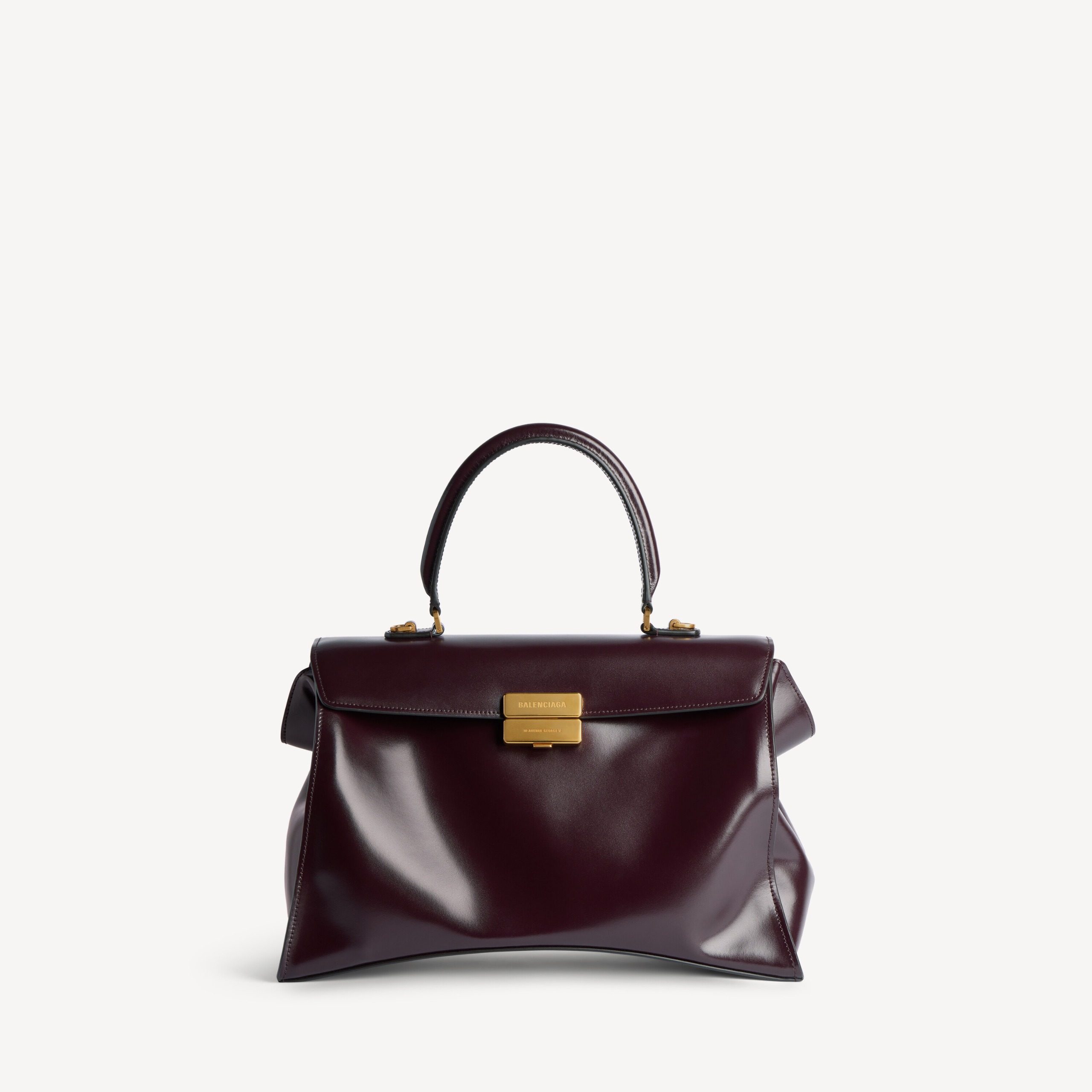 Women's Hourglass Avenue Top Handle Bag Medium in Raisin