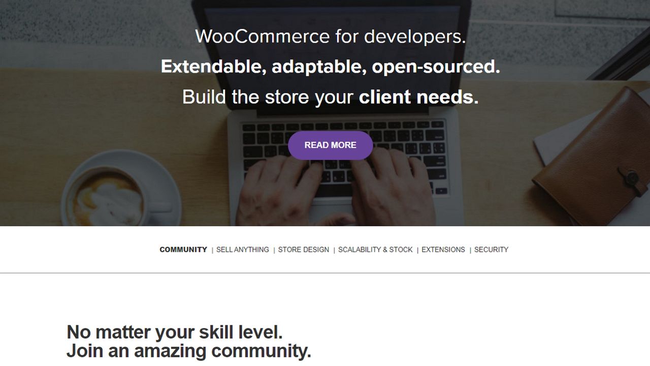 WooCommerce's website discussing development options