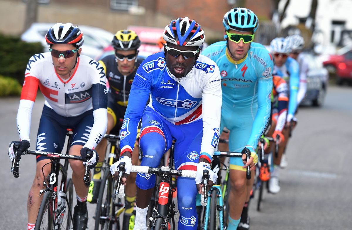 Kevin Reza (FDJ) does a turn in the breakaway