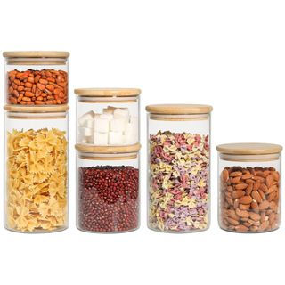 Set of kitchen food storage jars