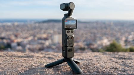 DJI Osmo Pocket 4 on tripod attachement