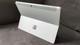 Microsoft Surface Go 3 review: back of tablet with kickstand open