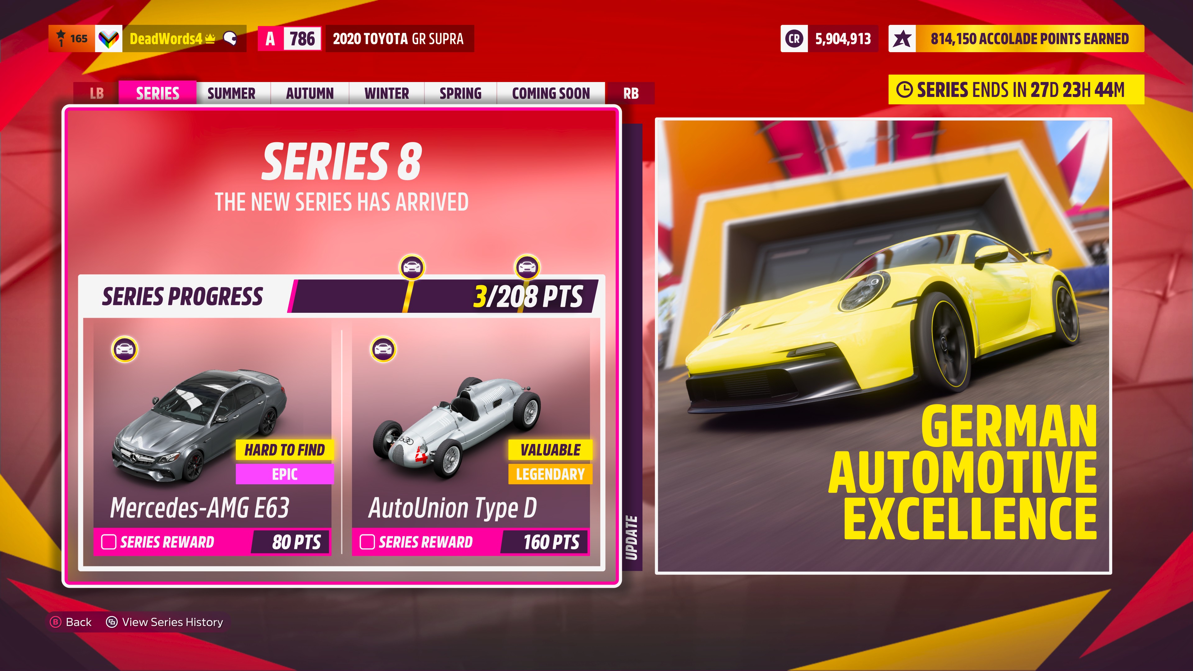 Screenshot of Forza Horizon 5 Festival Playlist Series 8.