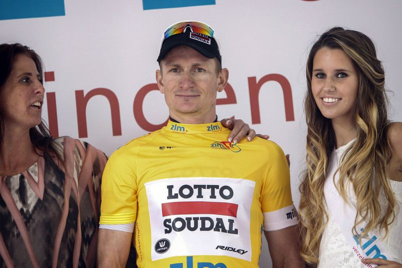 Andr&eacute; Greipel in the yellow jersey