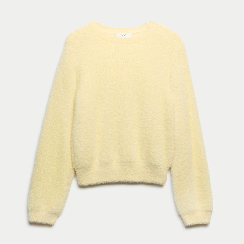 M&amp;amp;S, Fluffy Crew Neck Knitted Jumper