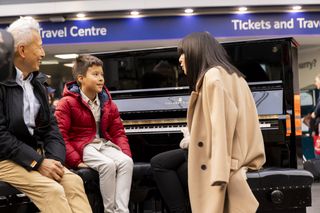 Claudia meets nine-year-old pianist Ethan at Manchester Piccadilly station.