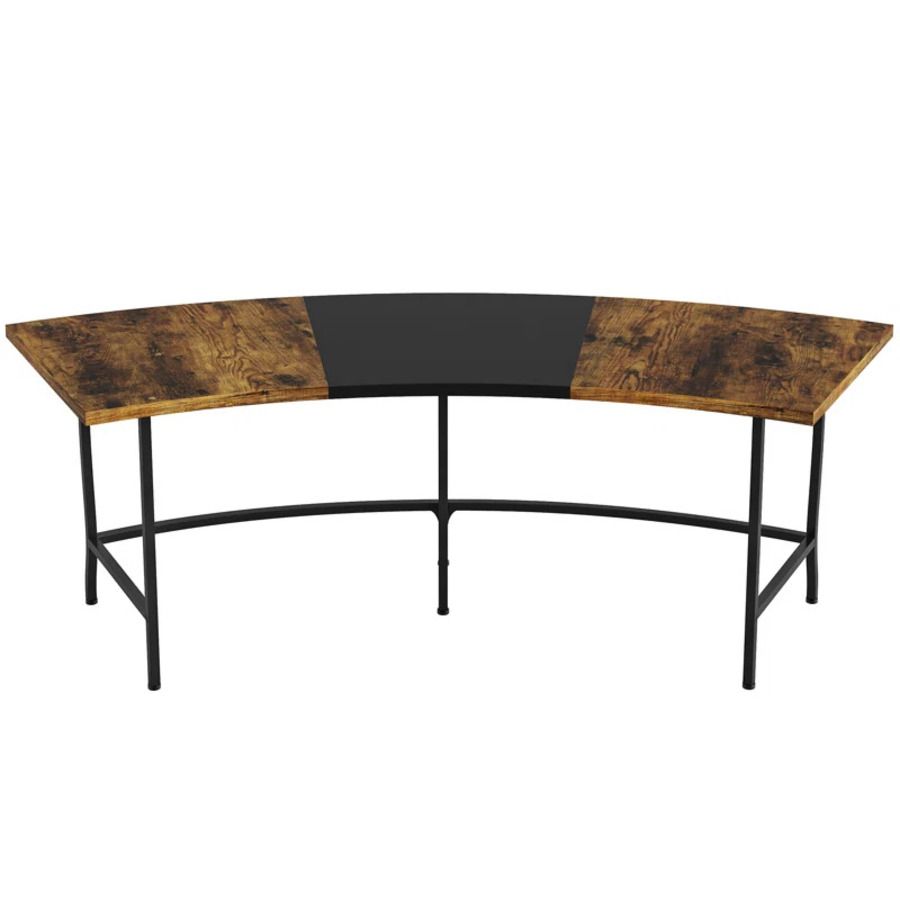 Wooden curved desk