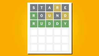 Wordle 612 answer on a yellow background