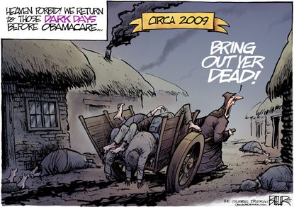 Political cartoon U.S. Obamacare GOP health-care reform