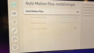 Rörelseförbättraren Motion Plus på en Samsung TV