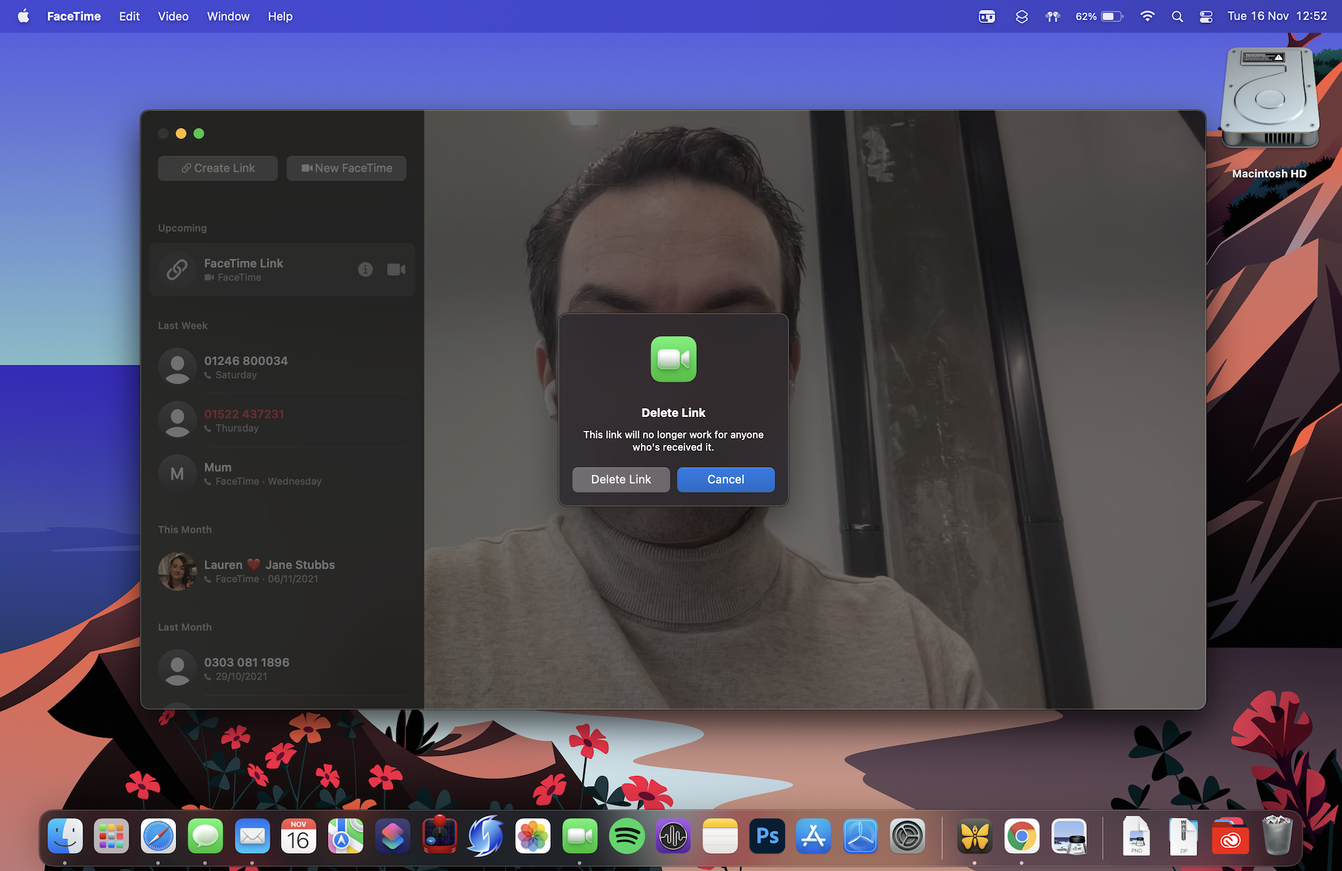 FaceTime-Verbindung in macOS 12 Monterey löschen