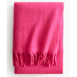 Pink Wool-blend Throw