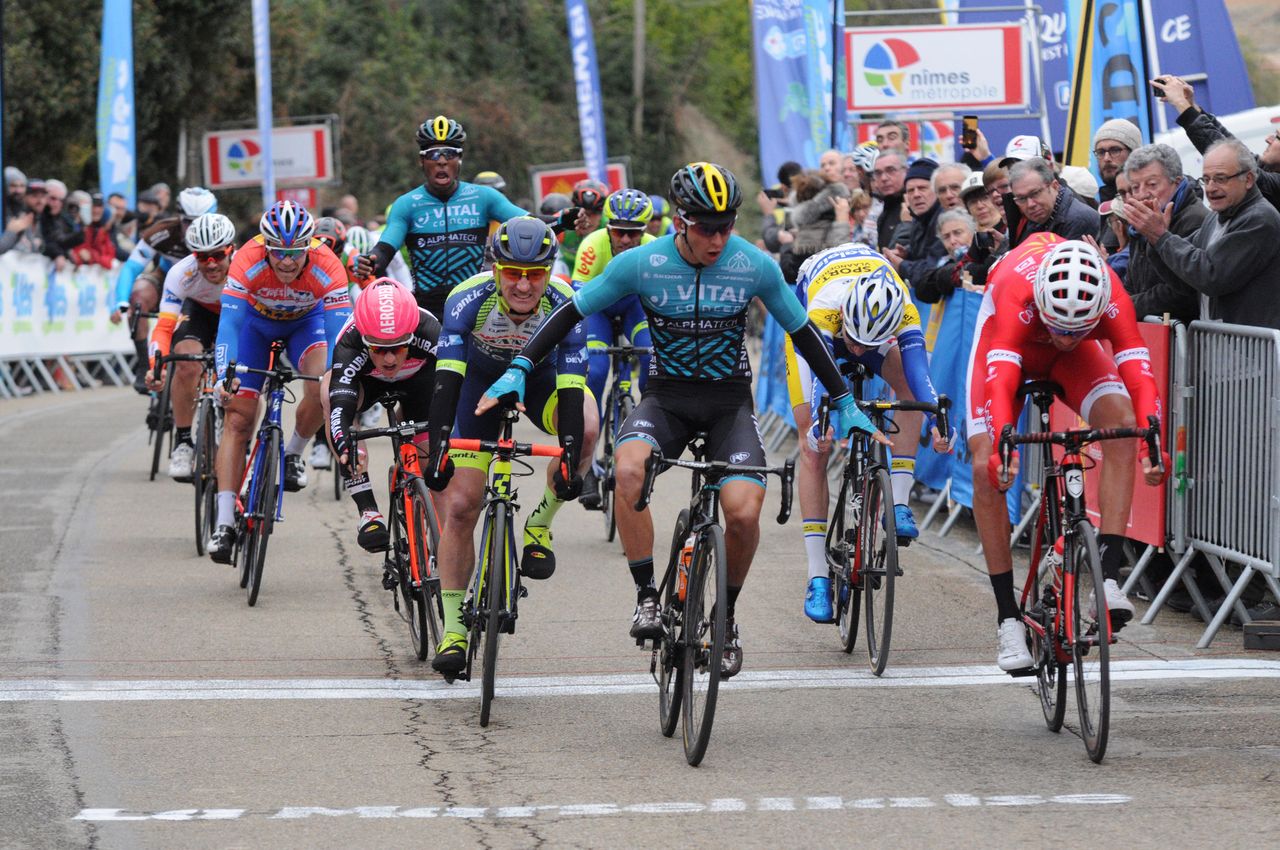 Bryan Coquard (Vital Concept) thinks he has it but it's too soon