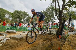 Grant Ferguson of Great Britain in action during the Rio 2016 Mens Mountain Bike Race