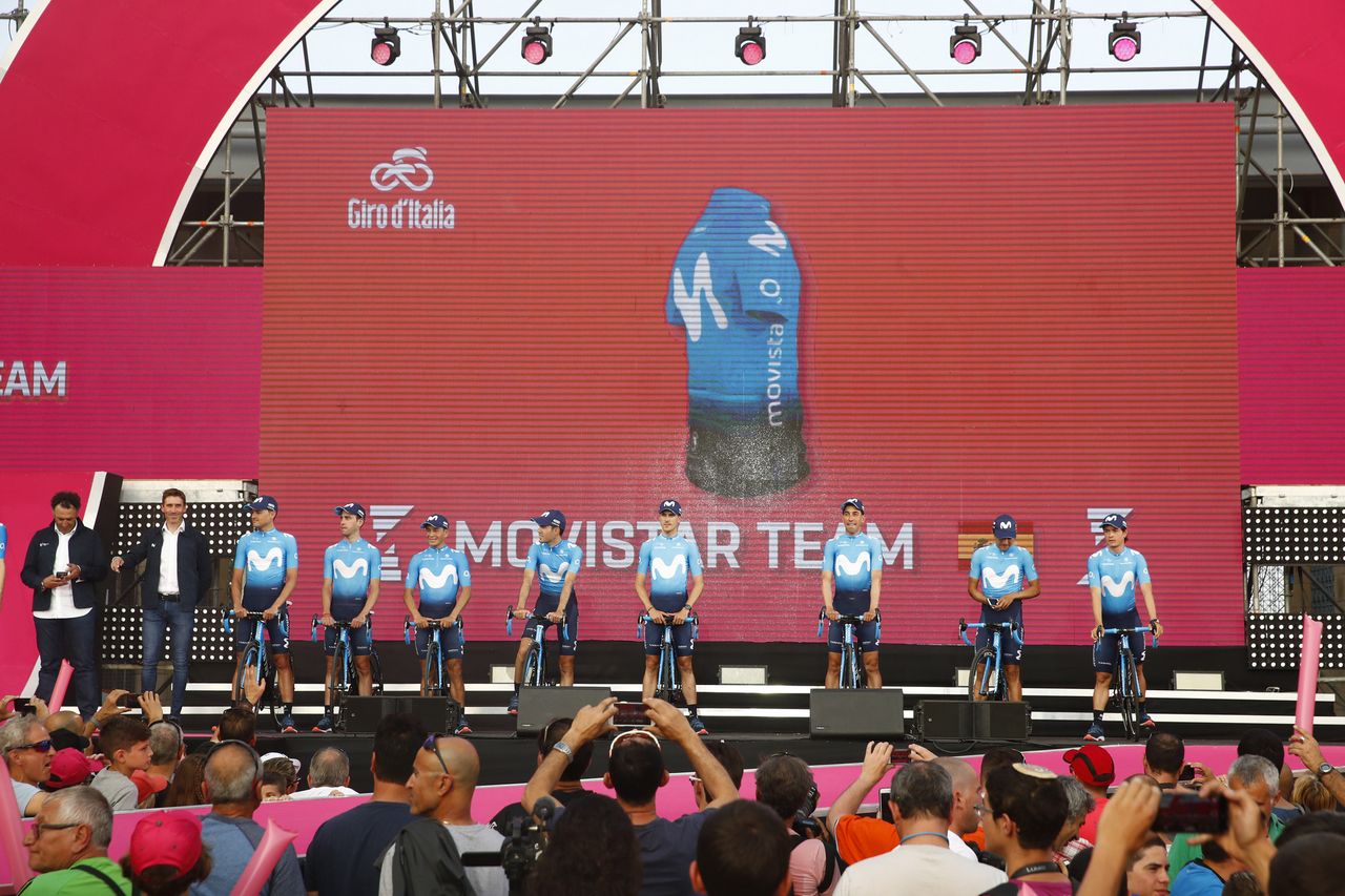 Movistar at the 2018 Giro d'Italia team presentation