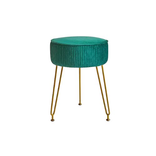 Velvet Round Footrest Stool