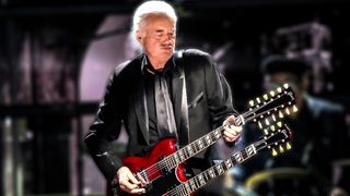 Jimmy Page performs onstage at the 38th Annual Rock & Roll Hall Of Fame Induction Ceremony at Barclays Center on November 03, 2023 in New York City.