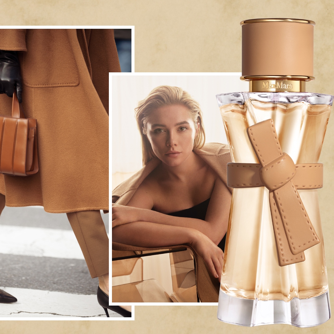 florence pugh next to max mara fragrance