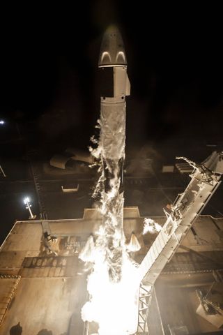 The SpaceX Crew Dragon capsule carrying the Inspiration4 crew launches atop a Falcon 9 rocket on Sept. 15, 2021.