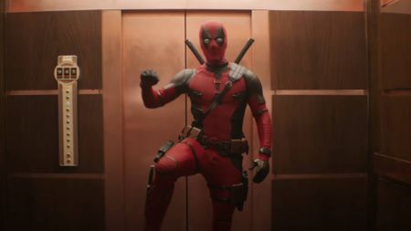 Ryan Reynolds as Wade Wilson in Deadpool and Wolverine.