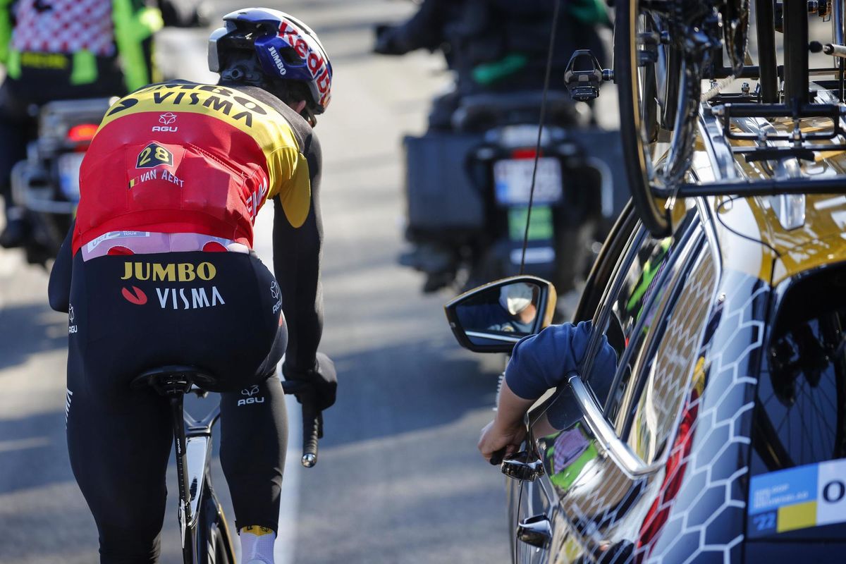 Omloop Het Nieuwsblad 2022 77th Edition Gent Ninove 2042 km 26022022 Wout Van Aert BEL Team Jumbo Visma photo Dion KerckhoffsCVSprintCyclingAgency2022