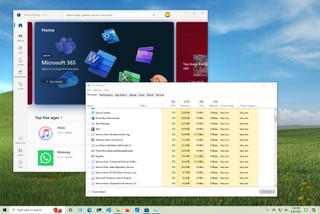 Windows 10 desktop with Task Manager
