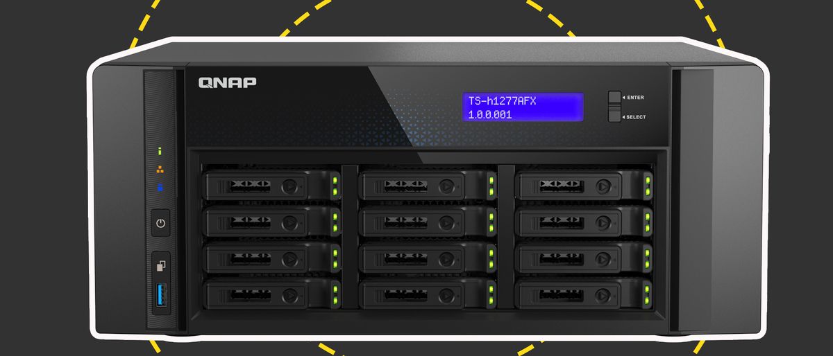 The QnapTS-h1277AFX on the ITPro background