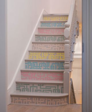stencilled staircase
