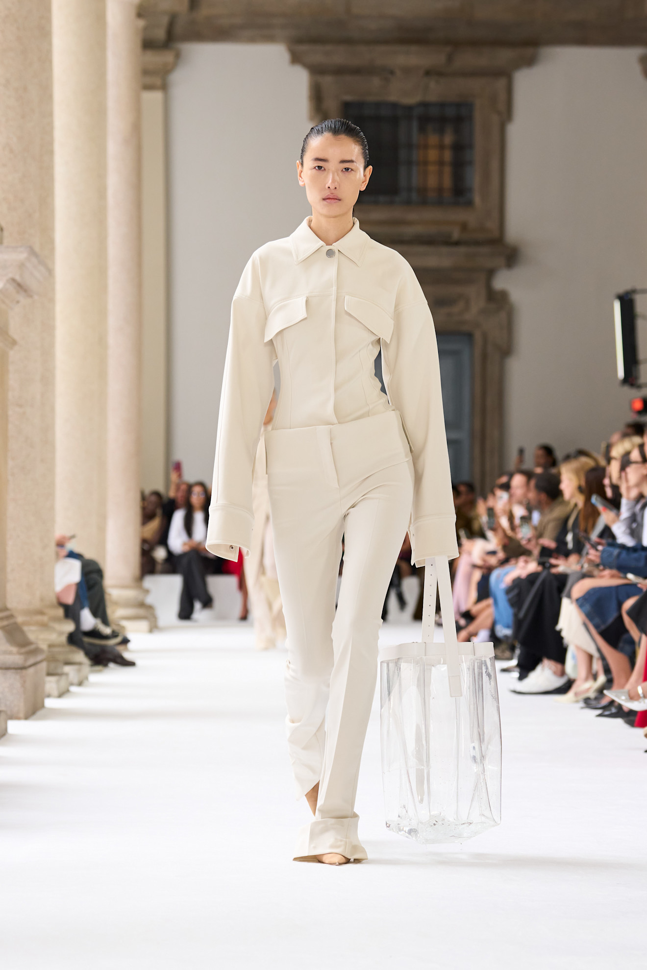 a Sportmax model walks the spring/summer 2025 catwalk