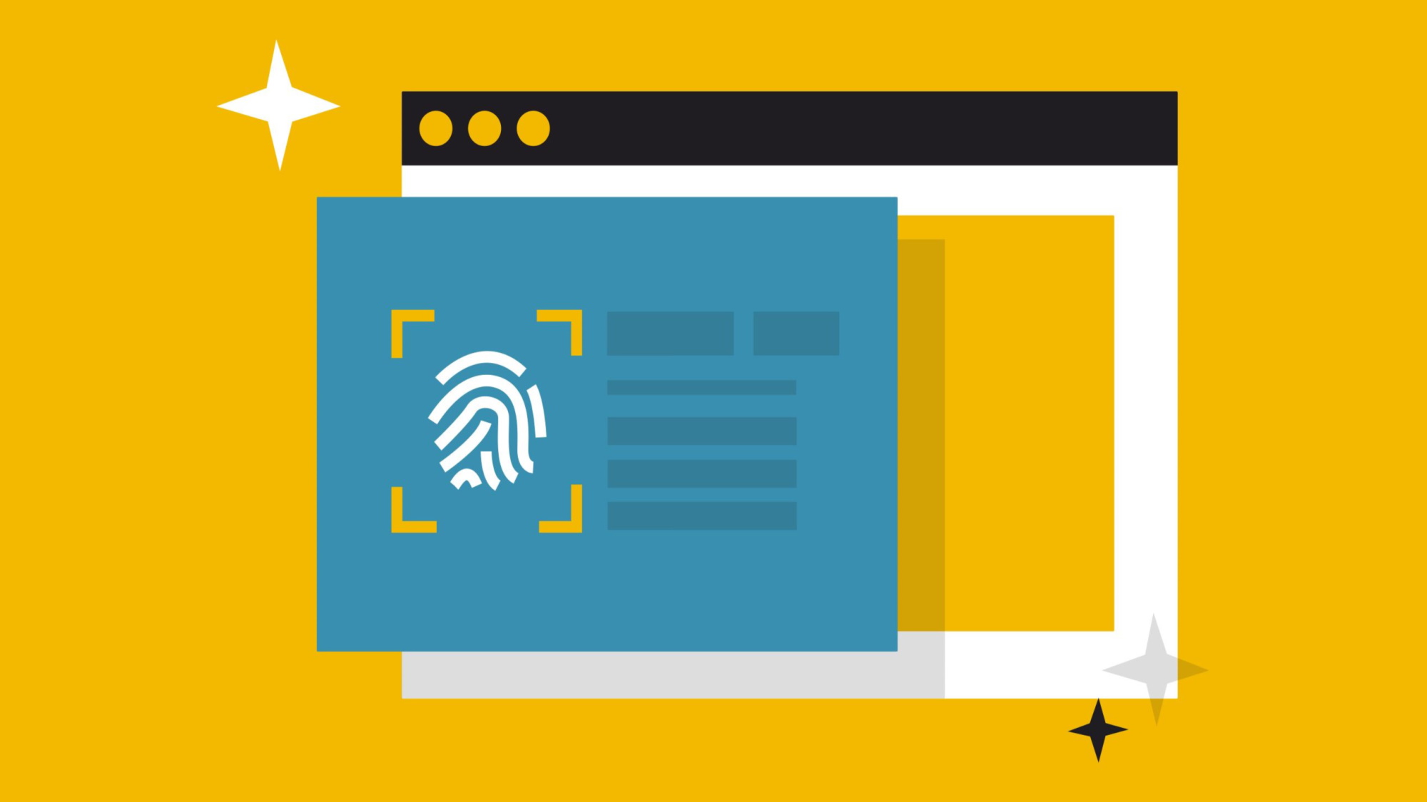 Illustration of a fingerprint on a browser