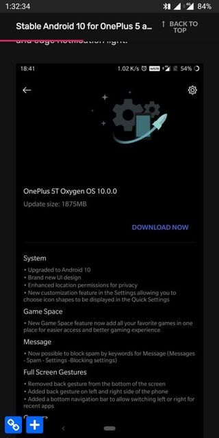 Oneplus 5t Oxygen Os 10 Update