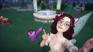 Disney Dreamlight Valley Player and Cheshire Cat