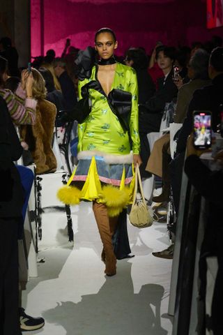 Milan fashion week AW25 trends lime green