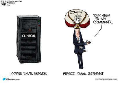 Political cartoon U.S. Hillary Clinton private emails