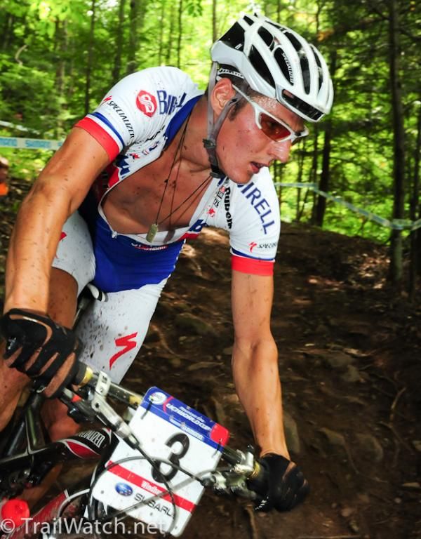 Jaraslav Kulhavy (Rubena-Birell-Specialized) trying to stay cool as the temperature was rising