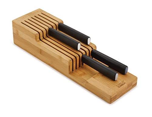 Joseph Joseph Drawerstore Compact Knife Organizer, Holds Up to 9 Knives, Kitchen Organization &amp;amp; Drawer Storage, Bamboo